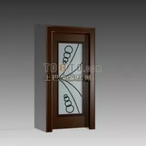 Door Wood Frame With Inner Window 3d model