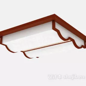 Modern Chinese Ceiling Lamp Wood Frame V1 3d model