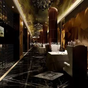 Restaurant Bar Interior 3d model