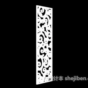 Carved Pattern Screen Divider 3d model