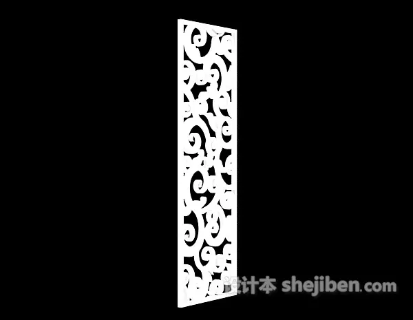 Carved Pattern Screen Divider 3d model Carved Pattern Screen Divider 3d model