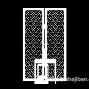Chinese Partition Screen Divider With Side Table 3d model