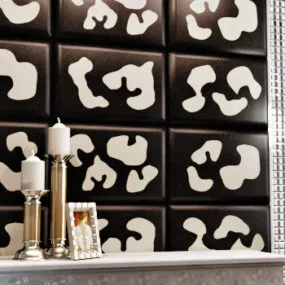 Pattern Background Wall With Tableware Decoration 3d model