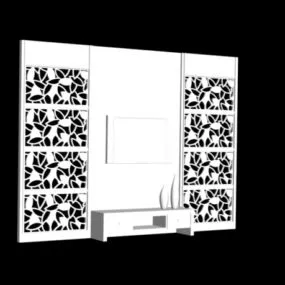 Divider Frame Carved Floral Pattern 3d model