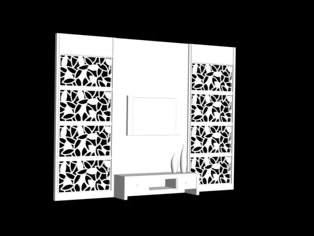 Home Wood Door With Frame On Top 3d model