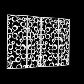 Carved Floral Pattern Divider Window 3d model