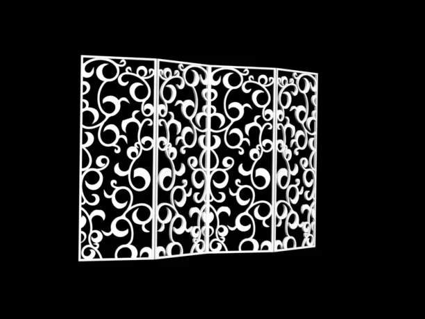 Carved Floral Pattern Divider Window 3d model Carved Floral Pattern Divider Window 3d model