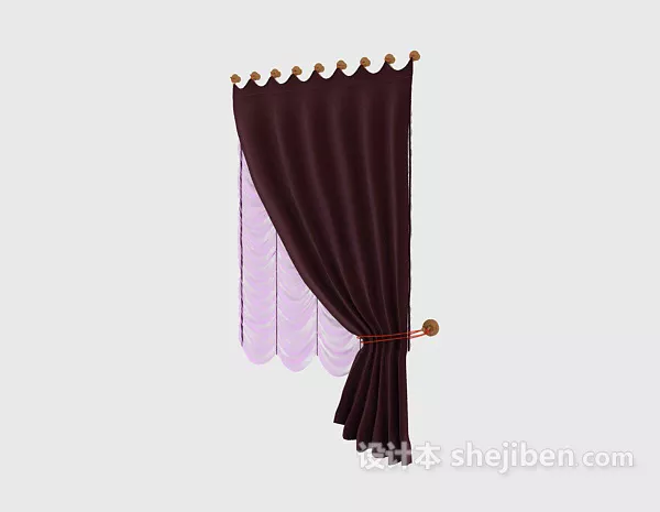 Curtain Wrinkled 3d model
