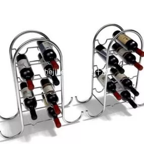 Wine Steel Rack Curved Shape 3d model