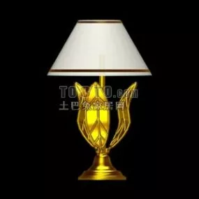 Table Lamp With Golden Base 3d model