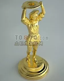 European Ornament Golden Sculpture 3d model