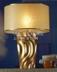 European Table Lamp With Golden Base 3d model