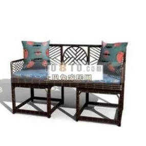 Chinese Double Chair 3d model