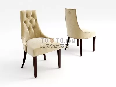 European Chair Tufted Back 3d model European Chair Tufted Back 3d model