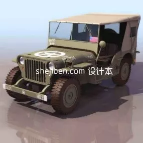 Military Jeep Vehicle Ww2 3d model