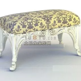 European Classic Bench Chair 3d model