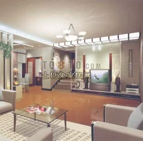 Apartment Living Room Design 3d model