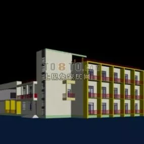 Lowpoly Hospital Building 3d model