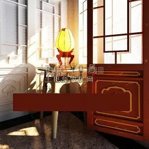Home Chair Stool With Tableware 3d model Home Chair Stool With Tableware 3d model