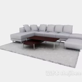 U Shape Sectional Sofa Furniture 3d model