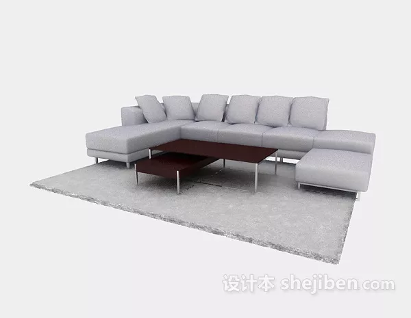 Antique Camel Sofa With Small Cushion 3d model