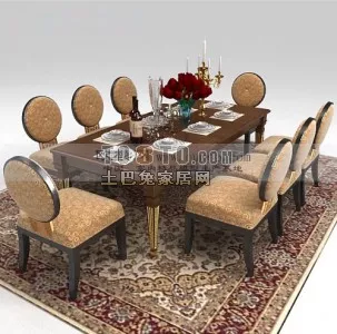 Set Of Leather Couches And Coffee Table On Rug 3d model