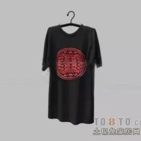 Black Shirt Clothes Hanger 3d model