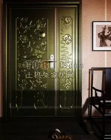 European Decoration Door 3d model