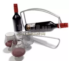 Group Dishes And Cups 3d model