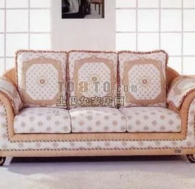 European Sofa Vintage Texture 3d model