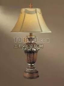 European Table Lamp Brass Base 3d model