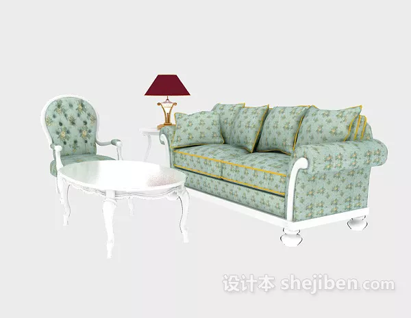 Red Leather Sofa Tufted Pattern 3d model
