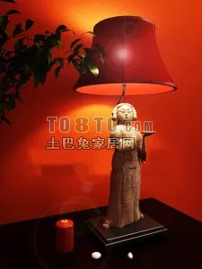 Table Lamp With Figurine Base 3d model Table Lamp With Figurine Base 3d model