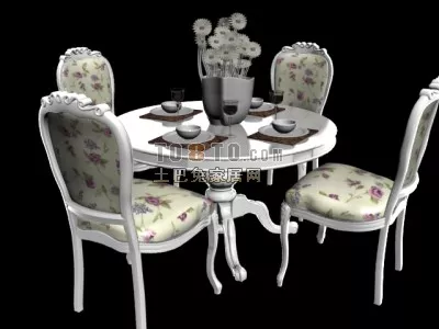 Coffee Table With Wine Bottle 3d model