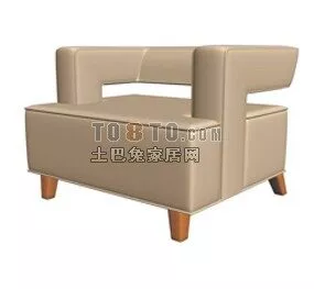 Modern Sofa Armchair Beige Color 3d model