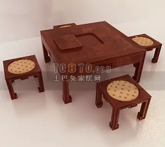 Elegant Single Chair On Wood Floor 3d model