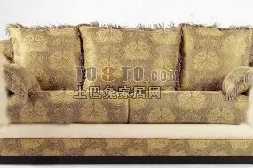 European Double Sofa Royal Texture 3d model