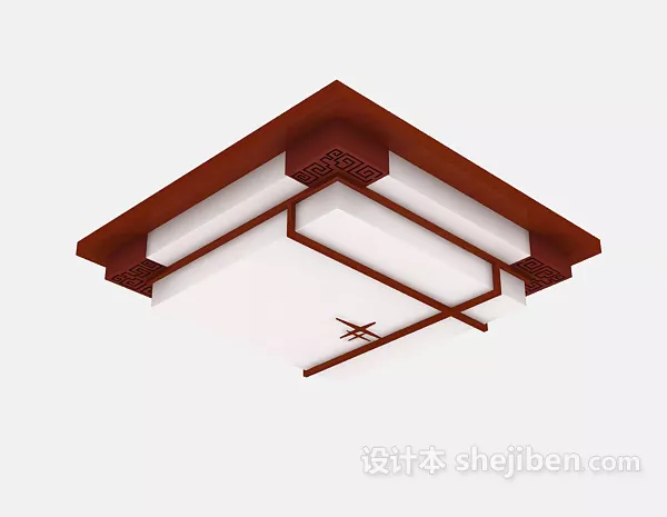 Brass Antique Ceiling Lamp With Chain Hanger 3d model