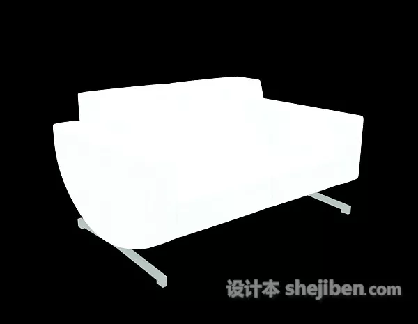 Grey Sofa With Two Pillows 3d model