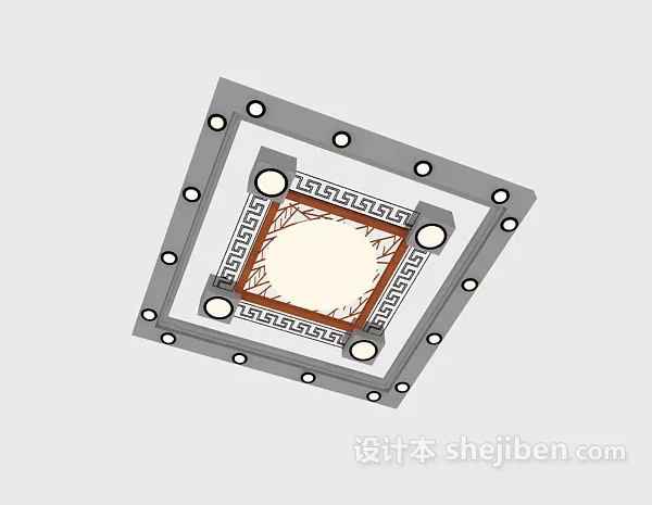 Modern Square Chinese Ceiling Lamp 3d model Modern Square Chinese Ceiling Lamp 3d model