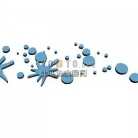 Wall Texture Splash And Circle Shape 3d model