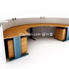 Curved Desk Reception 3d model