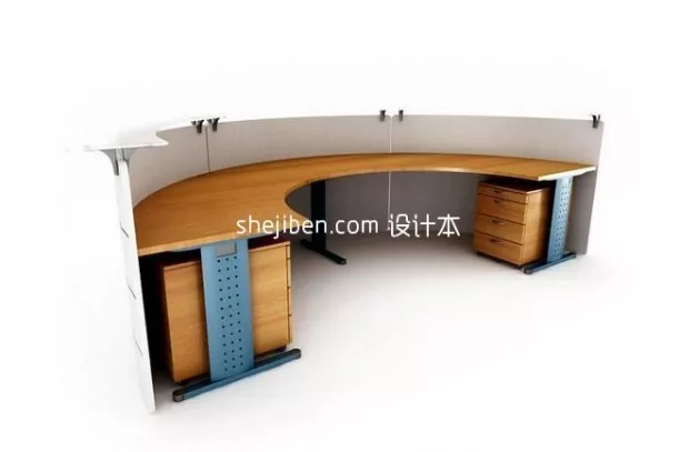 Curved Desk Reception 3d model Curved Desk Reception 3d model