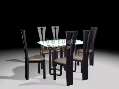 Rectangular Wood Coffee Table 3d model