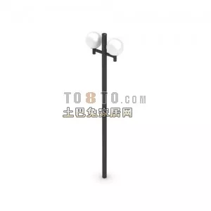 Classic Streetlight With One Lamp 3d model