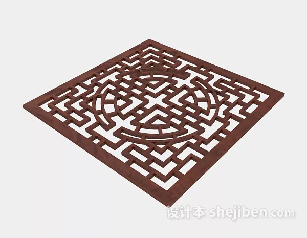 Classic Chinese Square Window Frame 3d model Classic Chinese Square Window Frame 3d model