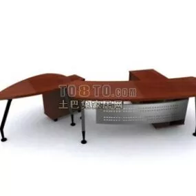 Office Curved Desk 3d model