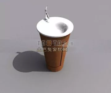 Cantilever Toilet Lavatory With Wooden Cap 3d model