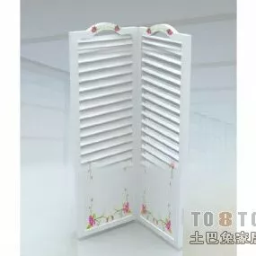 Screen Partition White Door 3d model