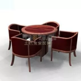 Chinese Modern Table And Chair Combination 3d model